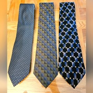 Men's Geometric Patterned Ties - Set of 3